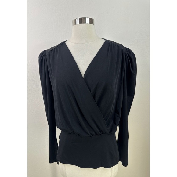 Stockholm Atelier Balloon Sleeves V-Neck Top - Picture 1 of 9